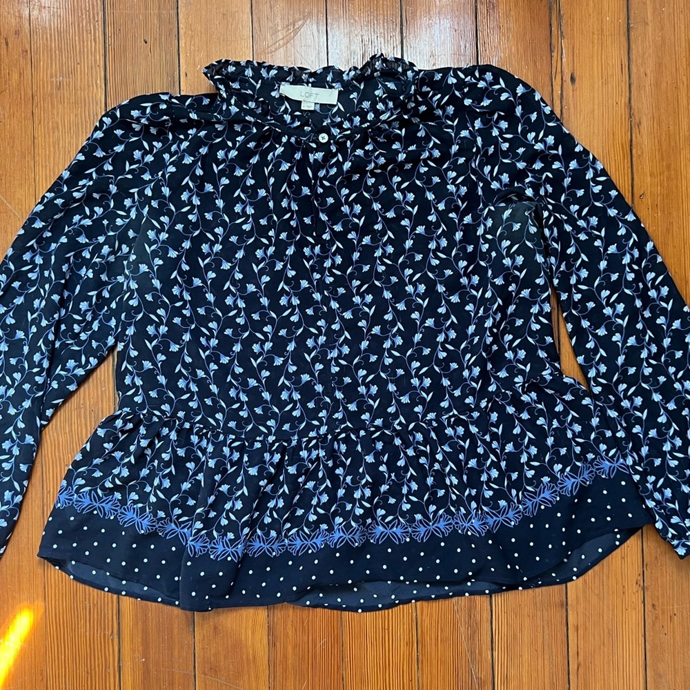 Blue Loft Peplum Blouse 💙